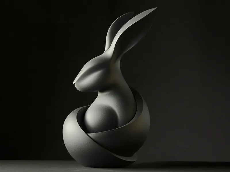The Nested Rabbit - Elegant Bunny Sculpture