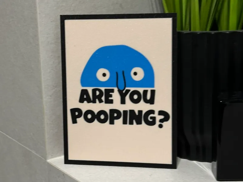 Are you pooping? - Funny Bathroom Sign - WALL ART