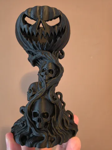 Accesorio de iluminación decorativa: Gothic Jack-o'-Lantern Skull Candle Holder — vista de referencia 2