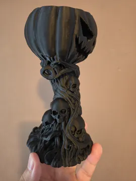 Accesorio de iluminación decorativa: Gothic Jack-o'-Lantern Skull Candle Holder — vista de referencia 5