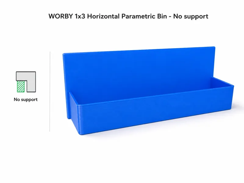WORBY 1x3 Horizontal Parametric bin - NO Support
