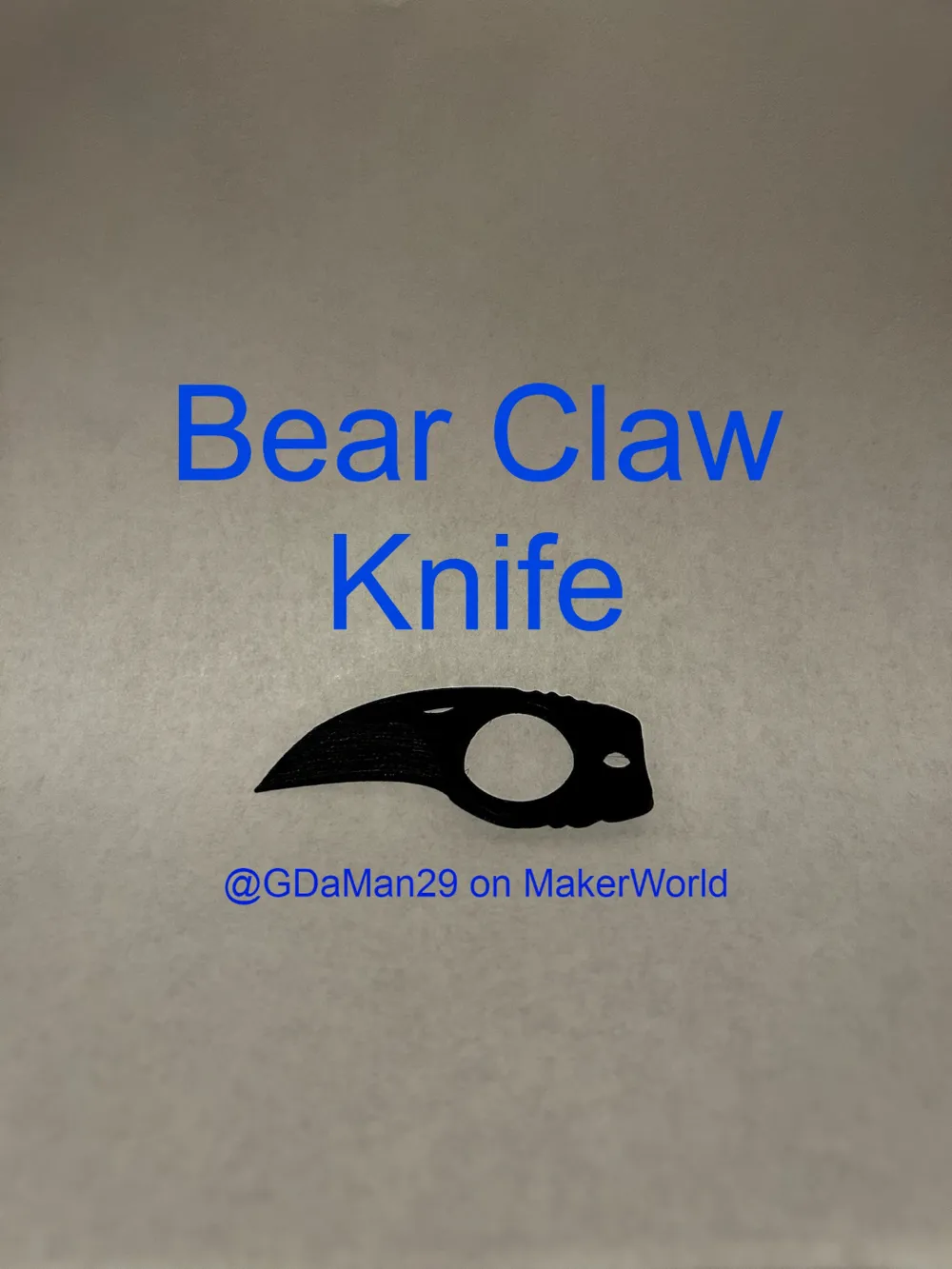 Bear Claw Knife By Doggy Prints Makerworld