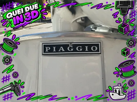 Letrero o emblema decorativo: Vespa PX Piaggio Front Panel Badge — referencia de MakerWorld