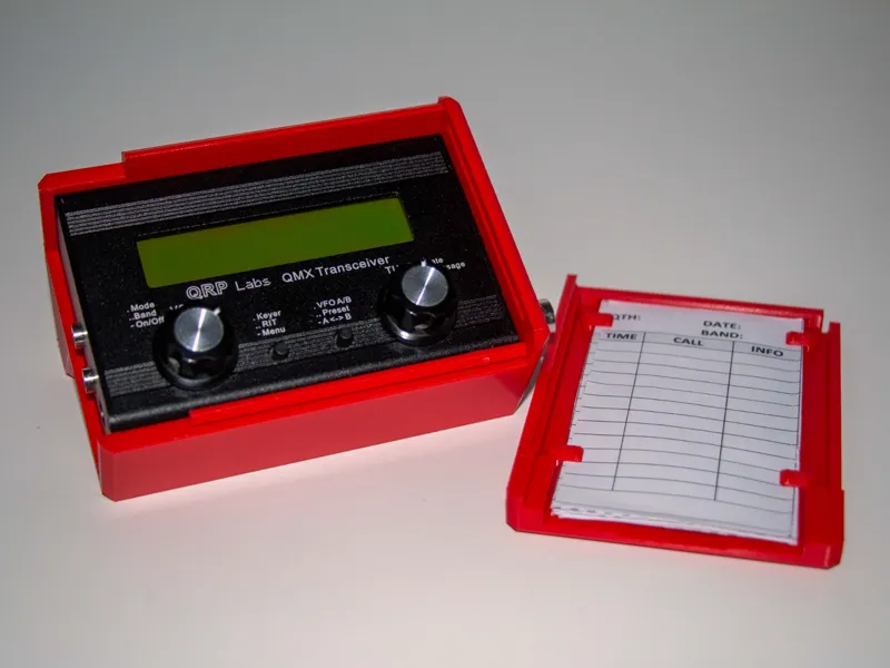 Case with integrated log tray for QMX/QCX mini TRX