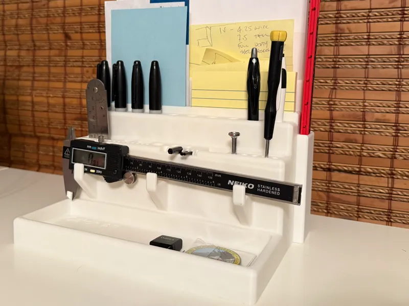 Catch All Desk Organizer w/ Paper and Ruler Holder