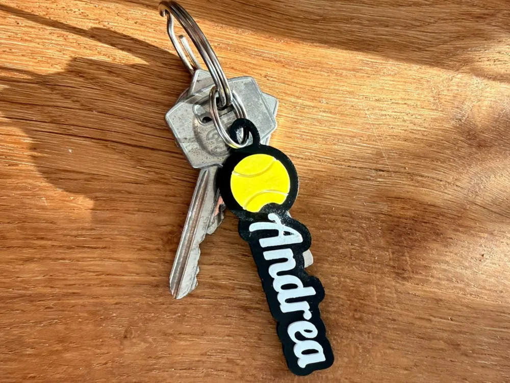 Personalizable Tennis Keyring - Free 3D Print Model - MakerWorld
