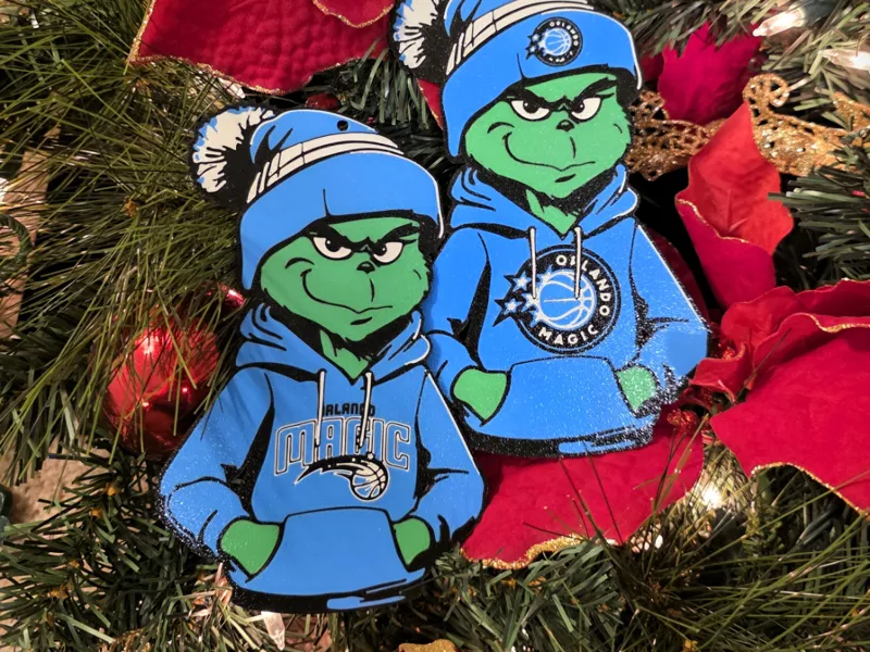 Grinch Orlando Magic Christmas Ornament