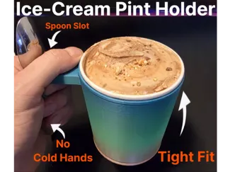 Perfect Fit Ice Cream Pint Holder with Spoon Slot