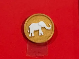 White Elephant Lottery Ticket Scratcher Coin