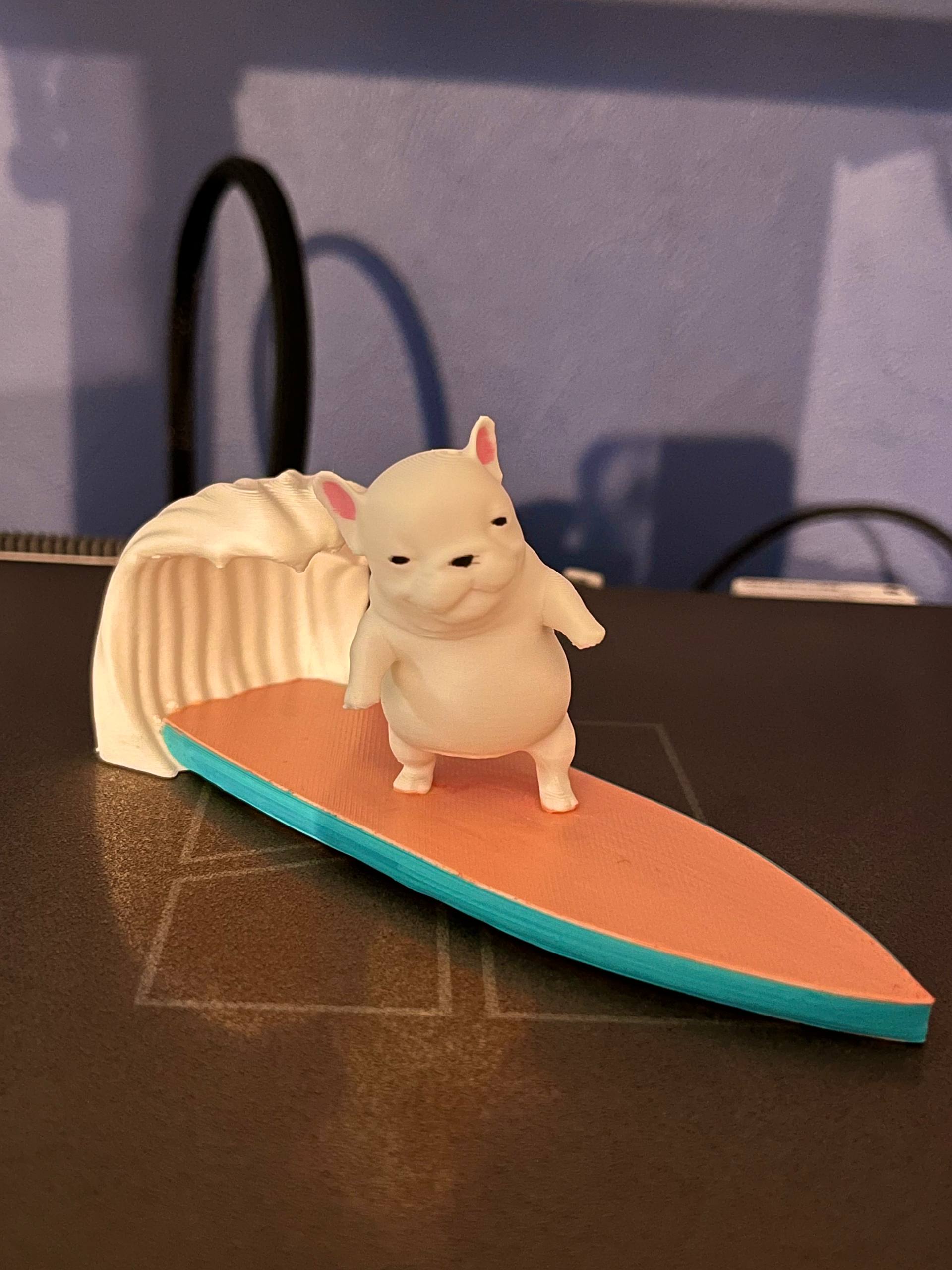Bouledogue tranquille sur planche de surf — photo 3