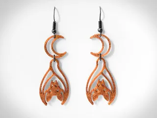 Moon Bat earrings view 2