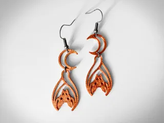 Moon Bat earrings view 3