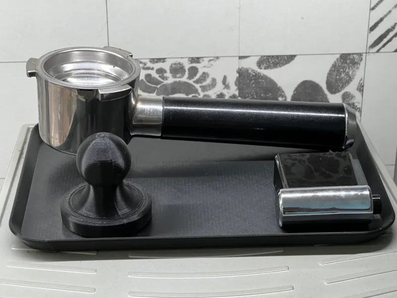 Espresso machine accessory tray