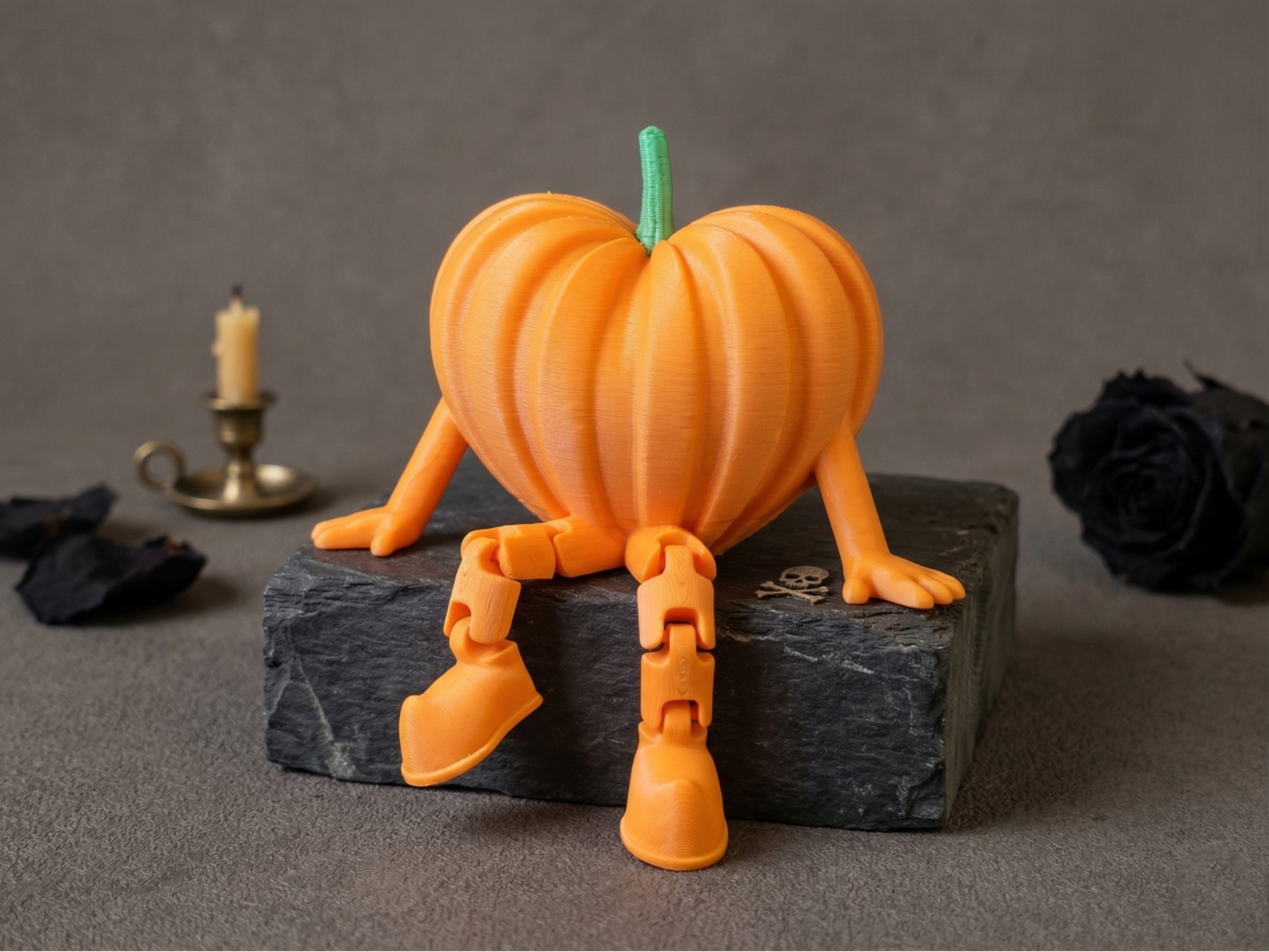 Articulated Pumpkin Heart - love for Halloween