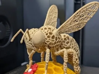 Voronoi Honey Bee on Floral Honeycomb Base