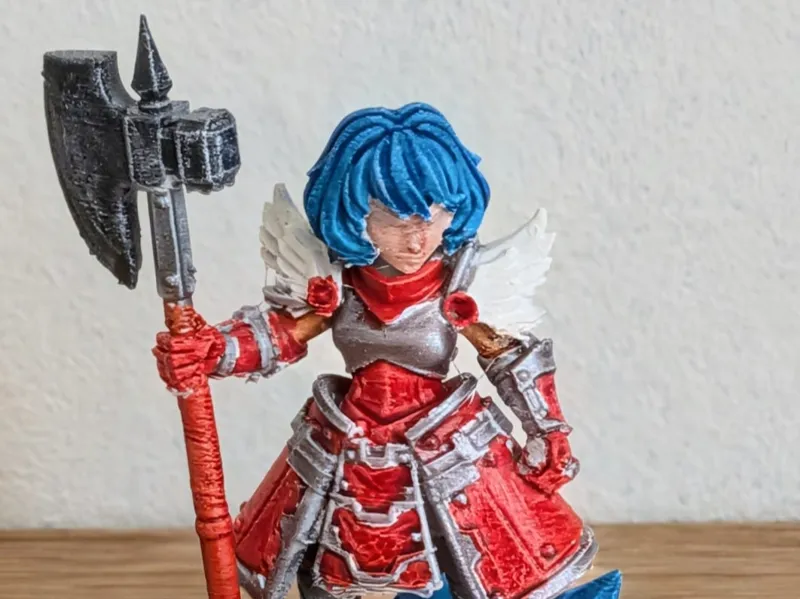 DnD miniature anime girl warior armor 32mm base