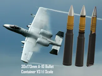 30x173mm A-10 Bullet Container V3 1:1 Scale