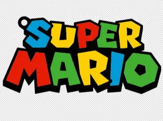 Super Mario Logo Keychain. Llavero de Super Mario