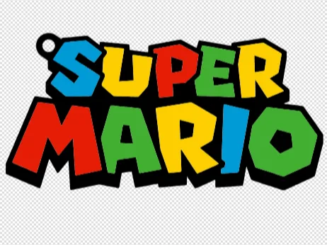 Super Mario Logo Keychain. Llavero de Super Mario