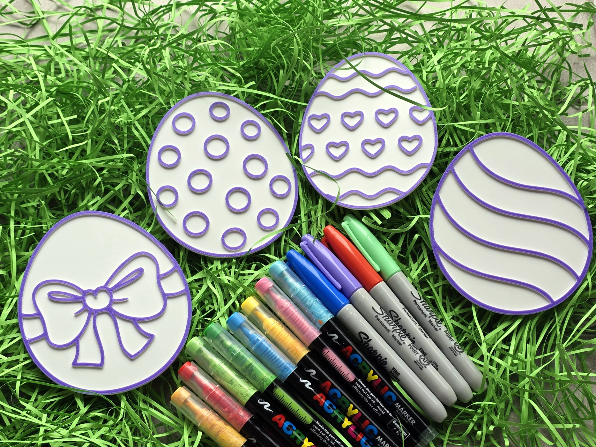 Easter Eggs Ostern Coloring DIY Craft Spring Set 3