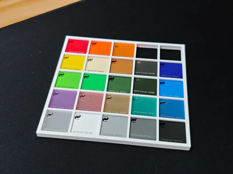 Bambu Filament Swatches Fidgeting Display Board
