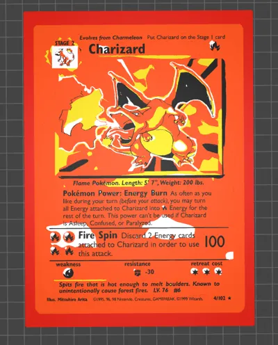 Flat Charizard Pokemon Card