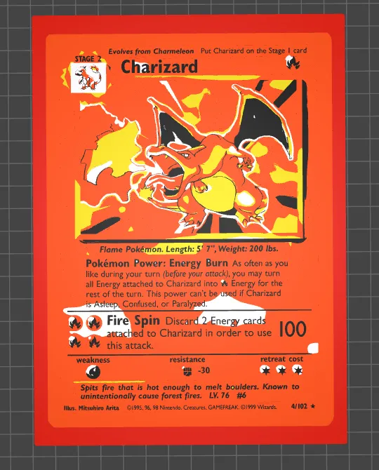 Flat Charizard Pokemon Card