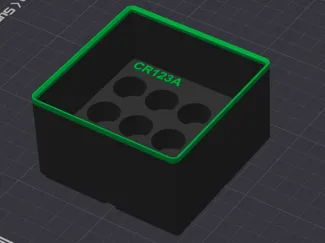 Gridfinity 12x CR123A Stackable Battery Bin 7u