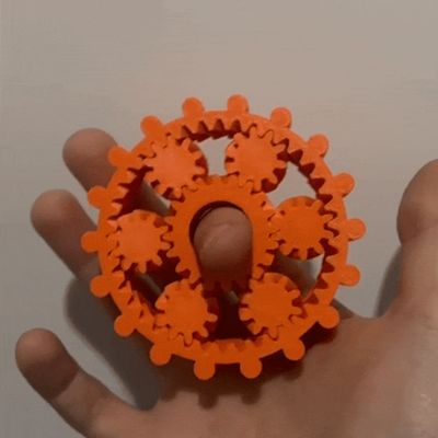Gear Fidget Toy –Print-in-Place Spinner-NoSupports