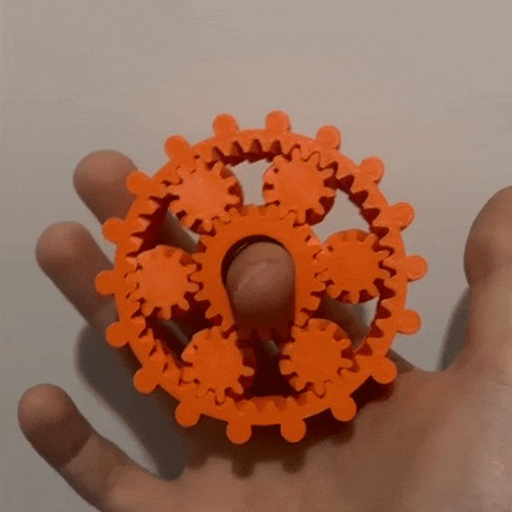 Gear Fidget Toy –Print-in-Place Spinner-NoSupports
