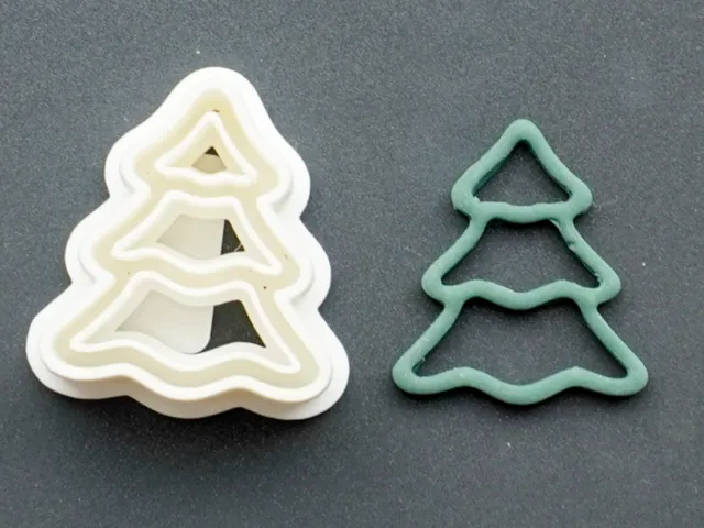 Christmas Tree Outline Polymer Clay Cutter Earring