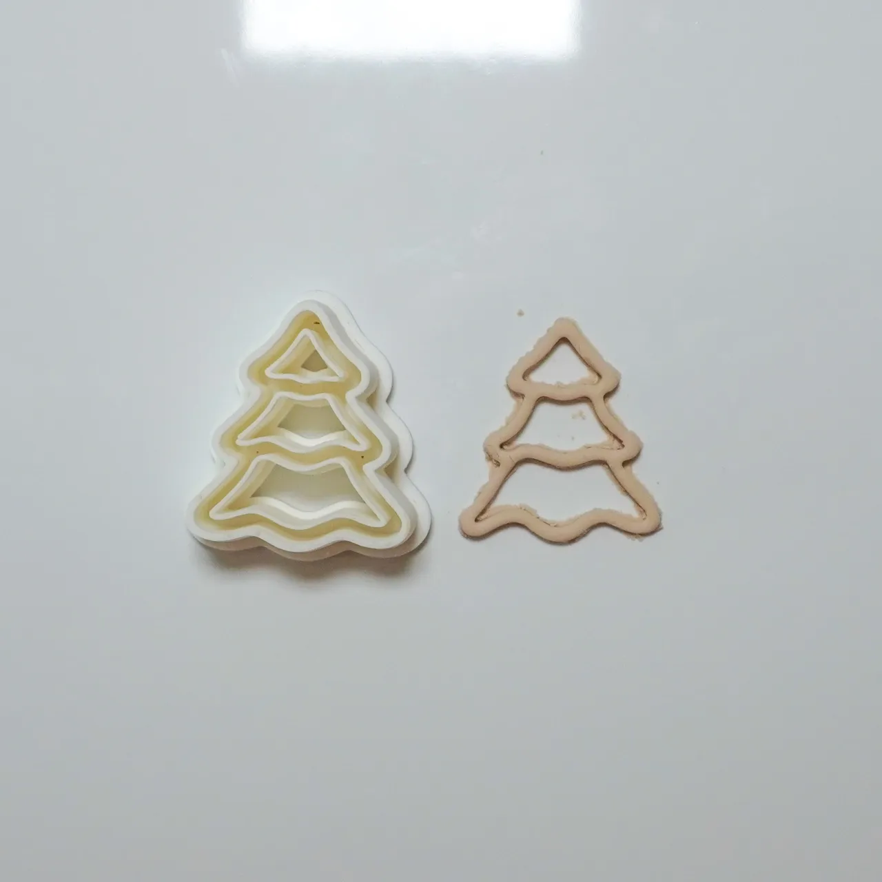 Christmas Tree Outline Polymer Clay Cutter Earring view 2