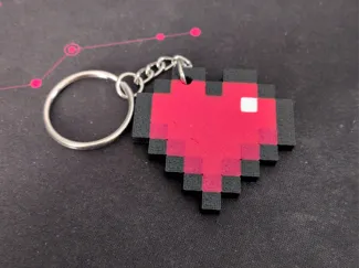 Minecraft heart keychain