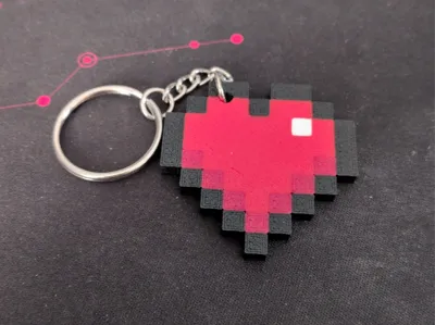 Minecraft heart keychain