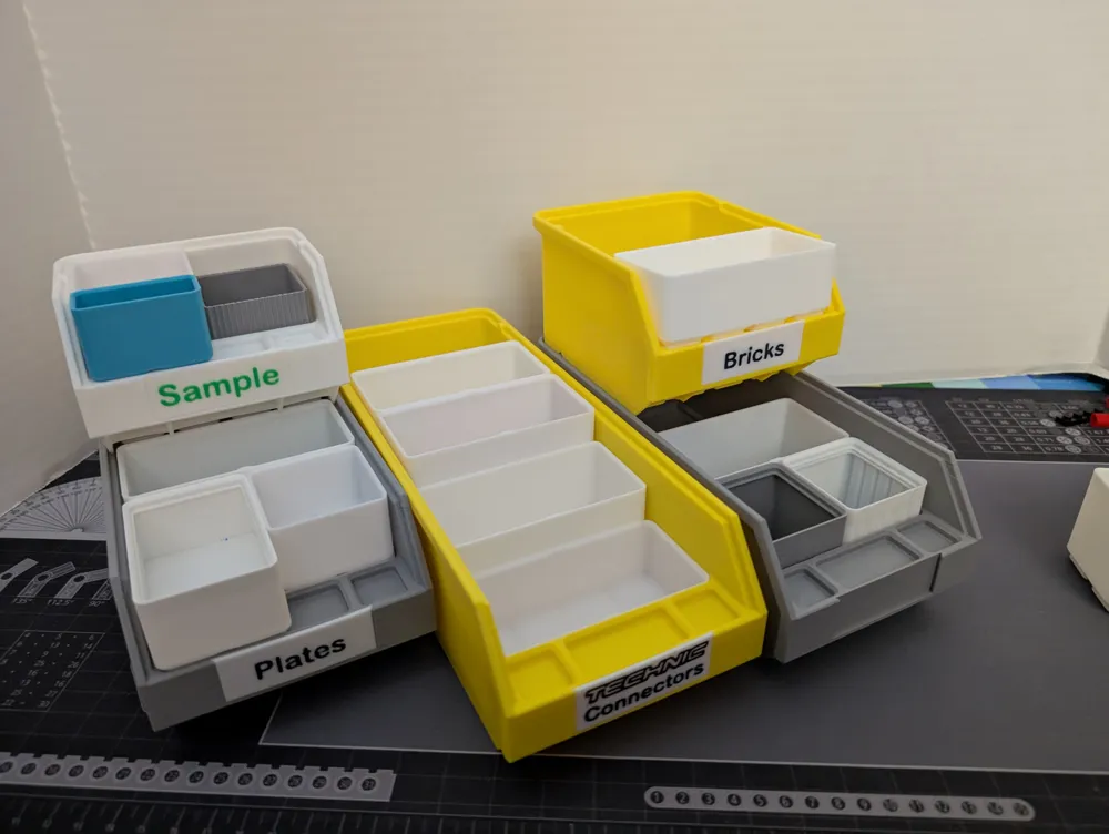 Mk1-Thin (4u wide) stackable bins for Gridfinity by Andy MakerWorld ...
