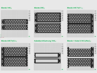 19" Blindpanel/-abdeckung 1HE 2HE 4HE Kabelmanager