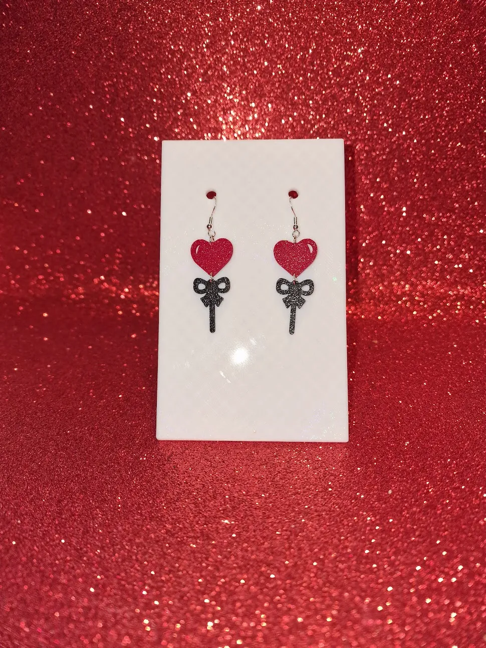 Lollipop heart earrings view 2