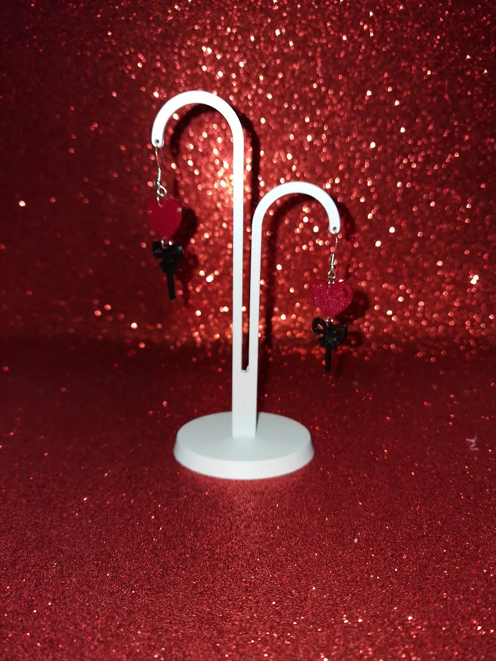 Lollipop heart earrings view 3