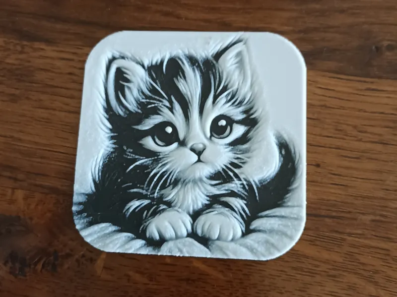 Dessous de verre chaton mignon hueforge