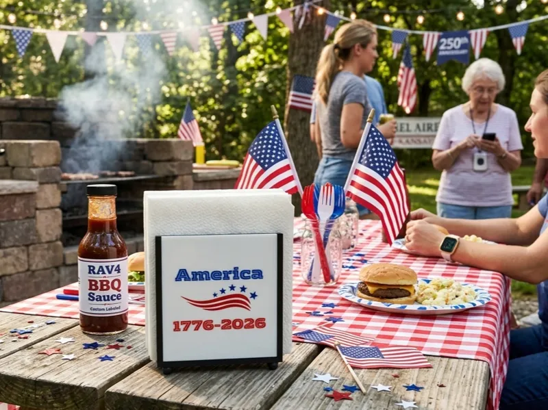 Interchangeable Napkin Holder - America 1776