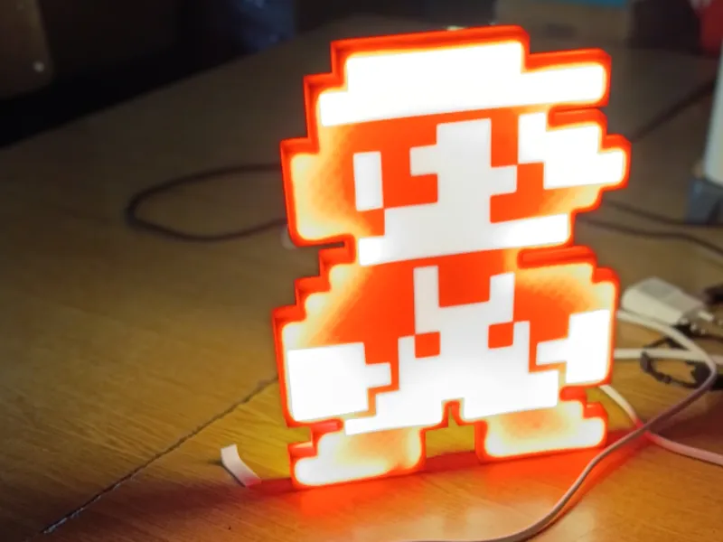 Red Mario Pixel Lamp Led Neon