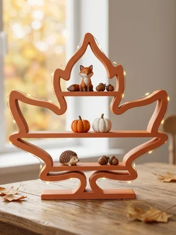 Estante o repisa: Maple Leaf Shelf – 2 & 3 Tier Autumn Display Decor — vista de referencia 2