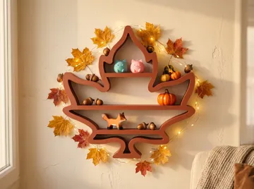 Estante o repisa: Maple Leaf Shelf – 2 & 3 Tier Autumn Display Decor — vista de referencia 4