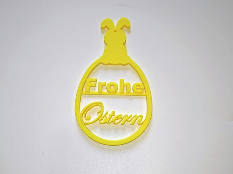 Frohe Ostern Aufhänger - Ei mit Hase