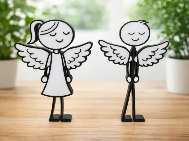 Man & Woman with Angelwings (Figures) Family Set 