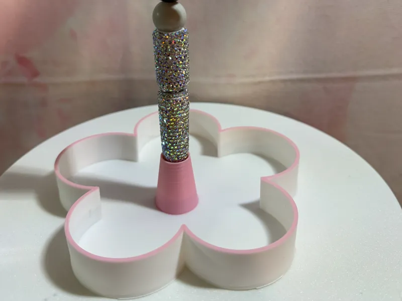 Flower Rhinestone Pen Holder