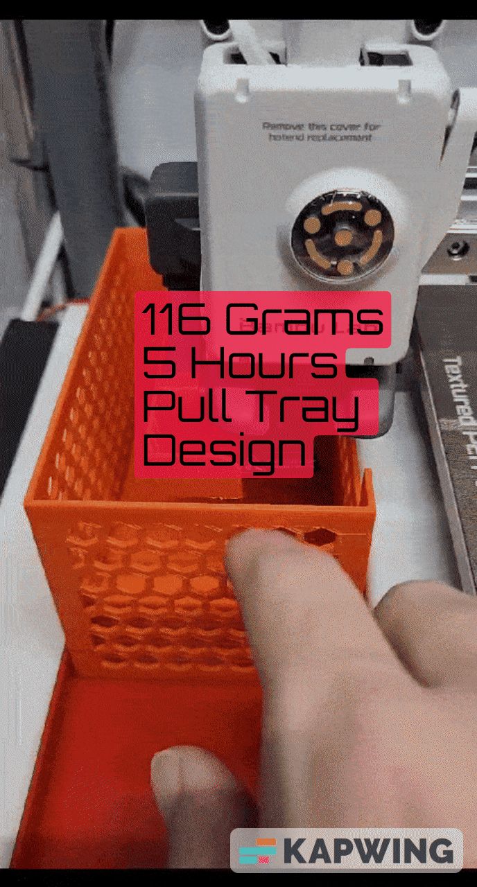 A1 Poop Bin (116g Filament) Pull Tray Bucket