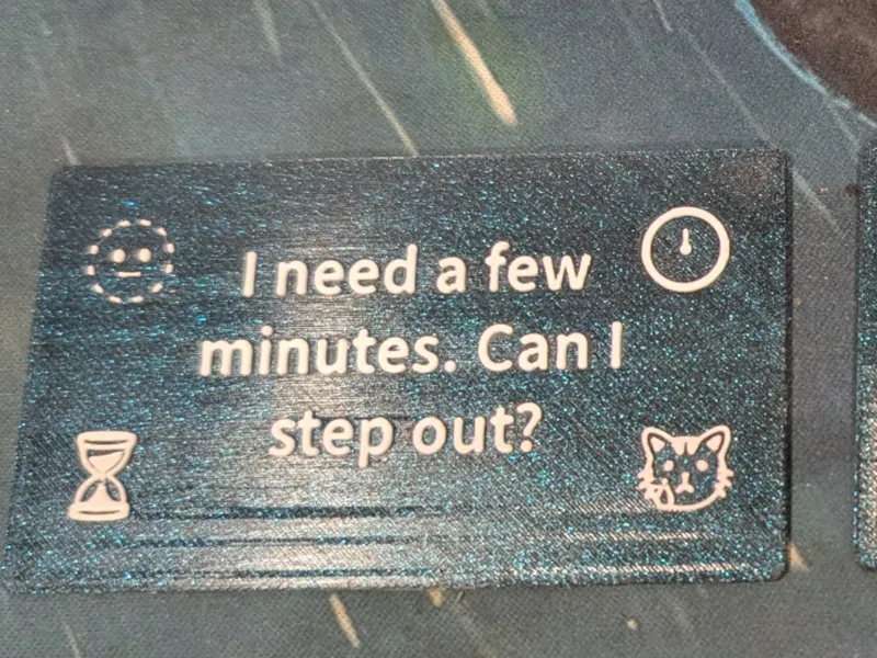 need a minute card