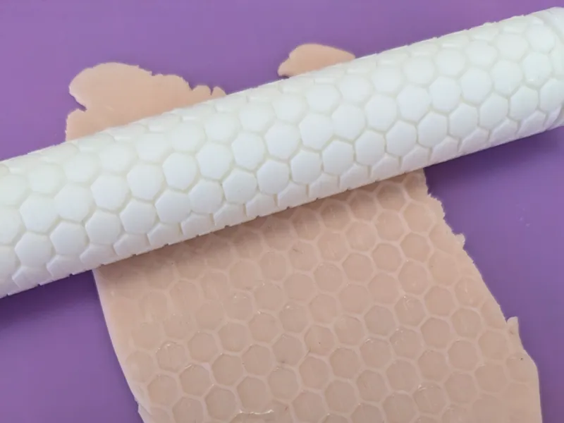 Texture Rolling Pin - Hexagon Pattern - Inverted