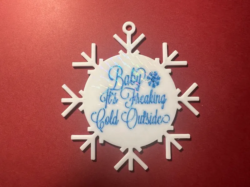 Baby It's Freaking Cold Snowflake Ornament